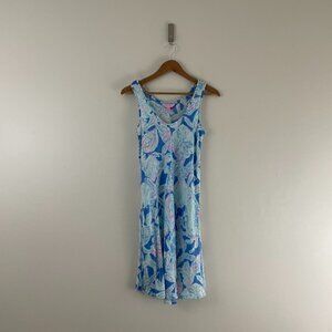 Lilly Pulitzer Patterson Linen Sleeveless Dress Into The Blue Size XS